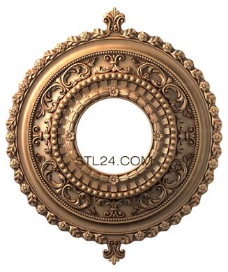 Ceiling rose (Rococo style, PRZ_0103) 3D models for cnc