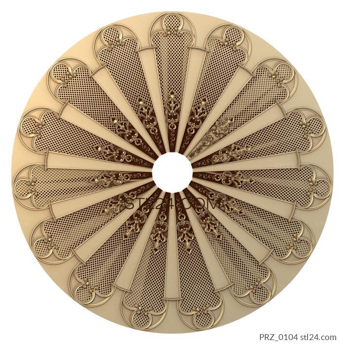 Ceiling rose (Chainmail petals, PRZ_0104) 3D models for cnc