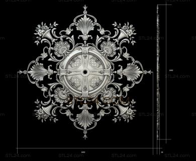 Потолочные розетки (Время цветов, PRZ_0109) 3D модель для ЧПУ станка