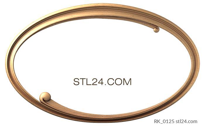 Round frame (Oval frame with curved edge, RK_0125) 3D models for cnc
