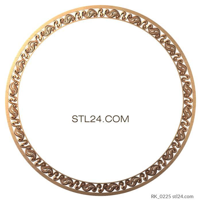 Round frame (Frame with wavy elements, RK_0225) 3D models for cnc