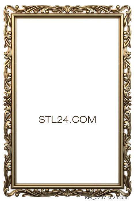 Зеркала и рамы (stl модель рамы, прямоугольной, RM_0737) 3D модель для ЧПУ станка