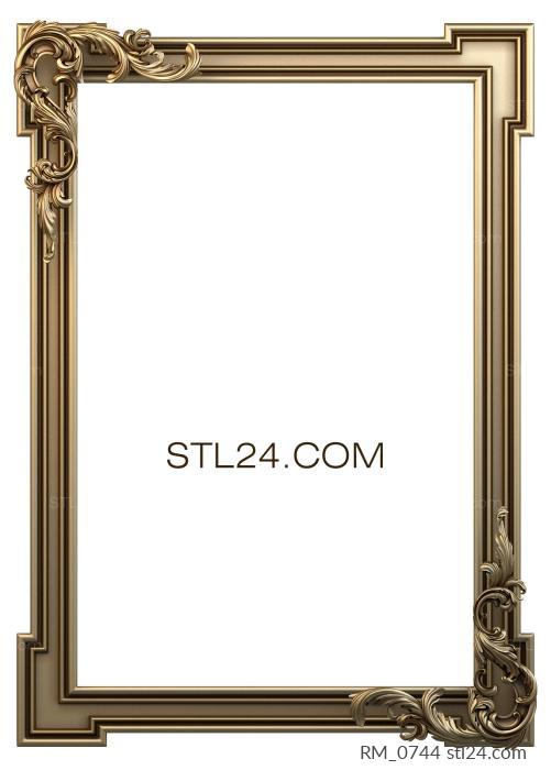 Зеркала и рамы (3d stl модель рамы, квадратной, резной, RM_0744) 3D модель для ЧПУ станка
