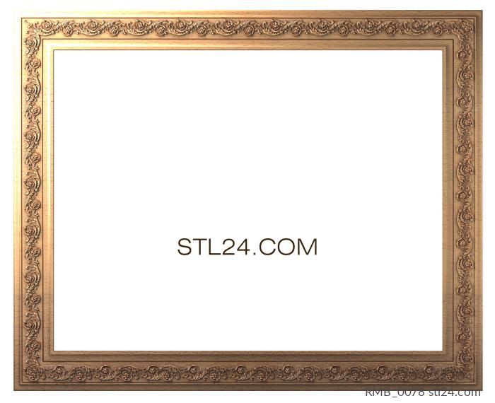 Baguette frame (Rectangular frame with elegant floral pattern, RMB_0078) 3D models for cnc