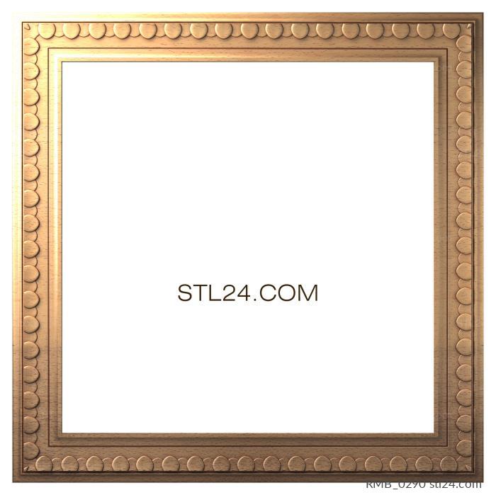 Baguette frame (Square frame with large relief ornament, RMB_0290) 3D models for cnc