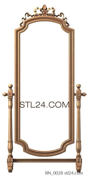 Floor frames (3d model of mirror frame on legs, for CNC, RN_0028) 3D models for cnc