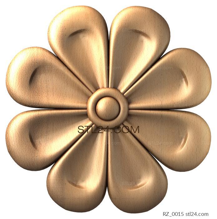 Rozette (Chamomile, RZ_0015) 3D models for cnc