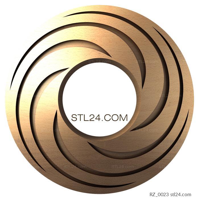 Rozette (Disk with spirals, RZ_0023) 3D models for cnc