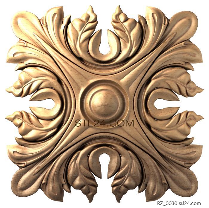 Rozette (Tetrahedral acanthus, RZ_0030) 3D models for cnc