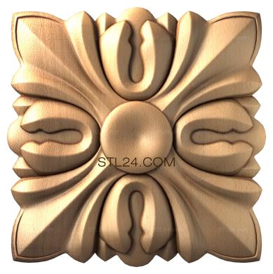 Розетки (Квадратный цветок с серединой, RZ_0053) 3D модель для ЧПУ станка