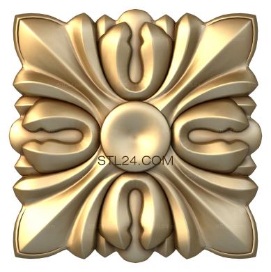 Розетки (Квадратный цветок с серединой, RZ_0053) 3D модель для ЧПУ станка