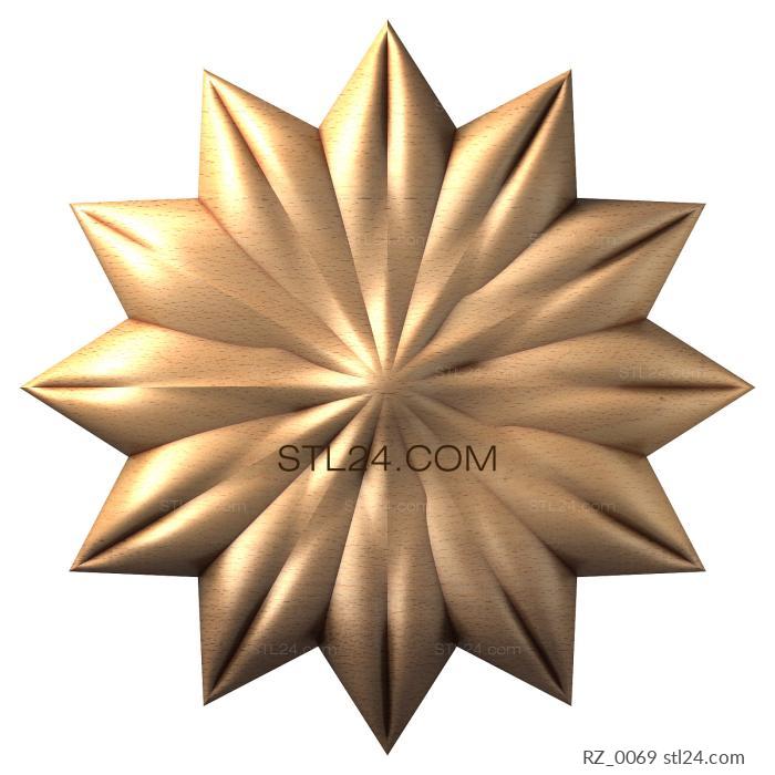 Rozette (Multipath star, RZ_0069) 3D models for cnc