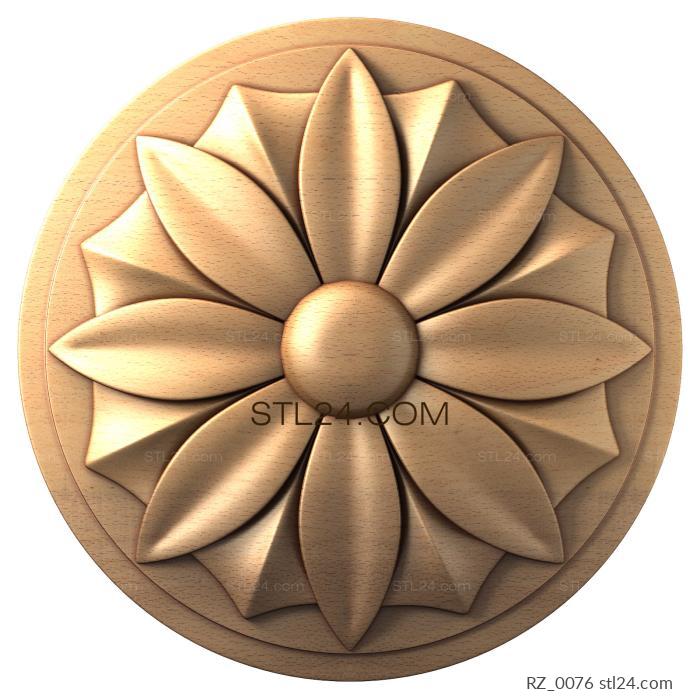 Rozette (Daisy in a circle, RZ_0076) 3D models for cnc