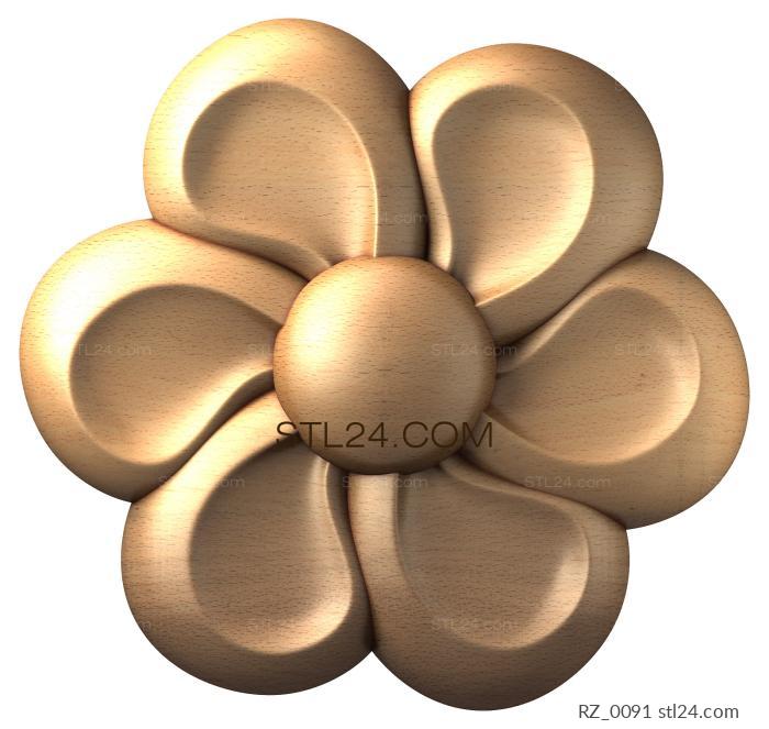 Rozette (Geraniums, RZ_0091) 3D models for cnc