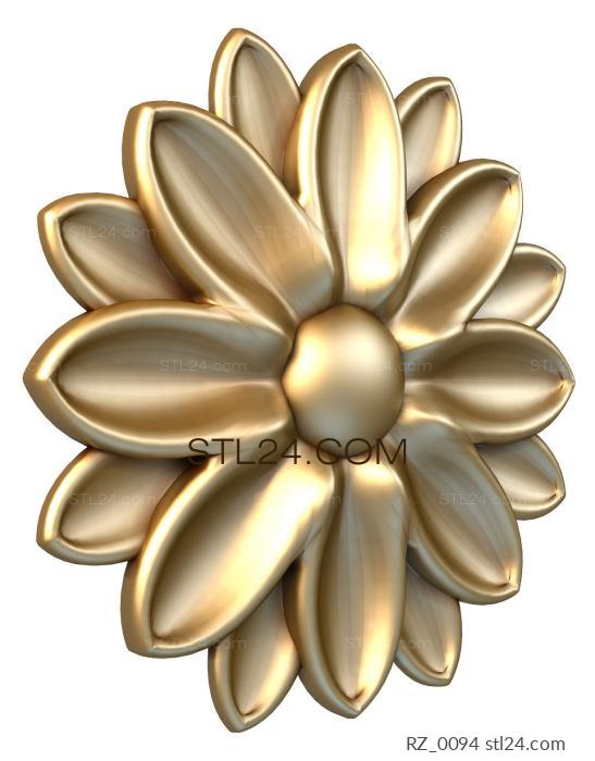 Rozette (Gerbera, RZ_0094) 3D models for cnc