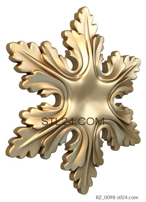 Rozette (Snowflake, RZ_0098) 3D models for cnc