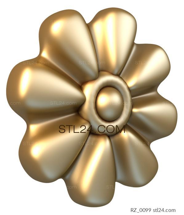Rozette (Periwinkle, RZ_0099) 3D models for cnc