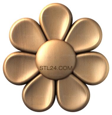 Розетки (Цветок с большой серединой, RZ_0102) 3D модель для ЧПУ станка
