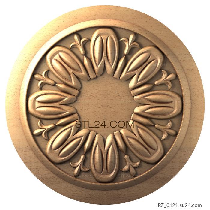 Rozette (Petals and lilies, RZ_0121) 3D models for cnc