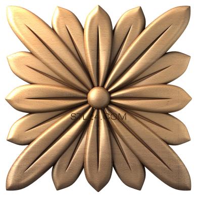 Розетки (Квадратный цветок-2, RZ_0131) 3D модель для ЧПУ станка