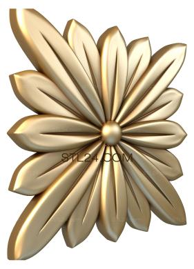 Розетки (Квадратный цветок-2, RZ_0131) 3D модель для ЧПУ станка