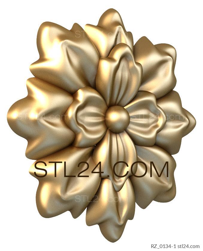 Rozette (Dahlia-1, RZ_0134-1) 3D models for cnc