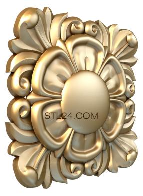 Розетки (Цветок в листьях, RZ_0139) 3D модель для ЧПУ станка