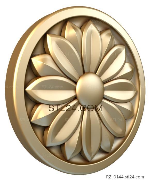 Rozette (Holly with edging, RZ_0144) 3D models for cnc