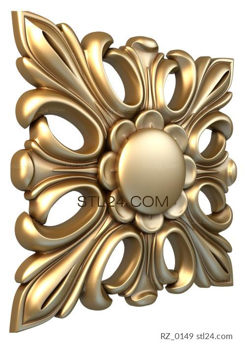 Rozette (Vegetable square, RZ_0149) 3D models for cnc