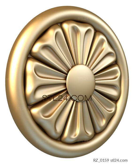 Rozette (Double petals, RZ_0159) 3D models for cnc