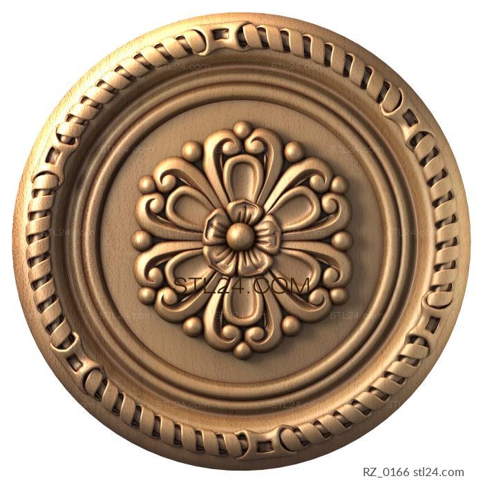 Rozette (Swirls and spirals, RZ_0166) 3D models for cnc