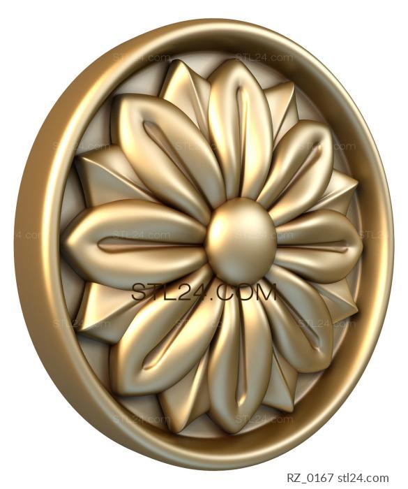 Rozette (Calendula, RZ_0167) 3D models for cnc