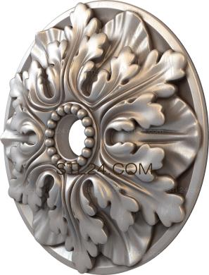 Розетки (Акант цветок, RZ_0201-9) 3D модель для ЧПУ станка