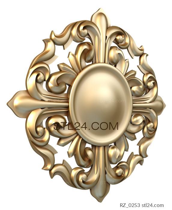 Rozette (Symmetrical curls, RZ_0253) 3D models for cnc
