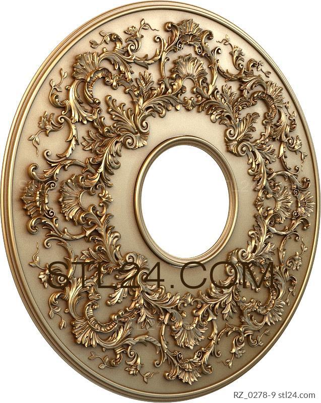 Rozette (Openwork wreath, RZ_0278-9) 3D models for cnc