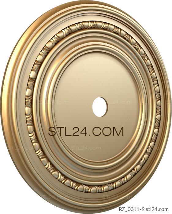 Rozette (Fine-threaded disc, RZ_0311-9) 3D models for cnc