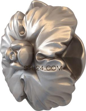Розетки (Объёмный цветок, RZ_0355-9) 3D модель для ЧПУ станка