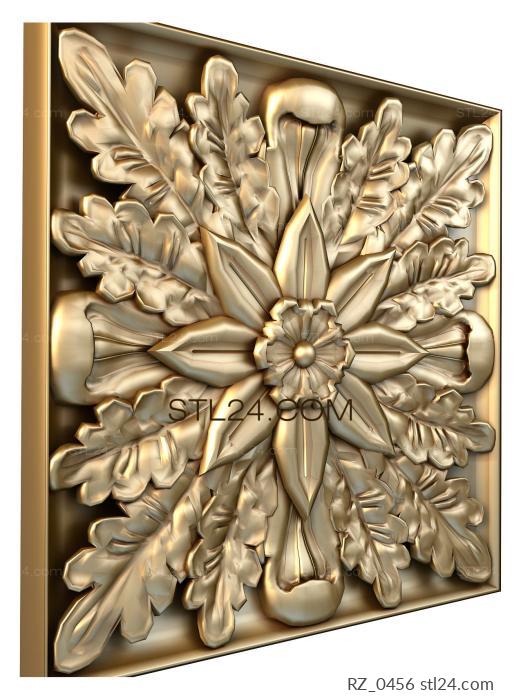 Rozette (A squared snowflake, RZ_0456) 3D models for cnc