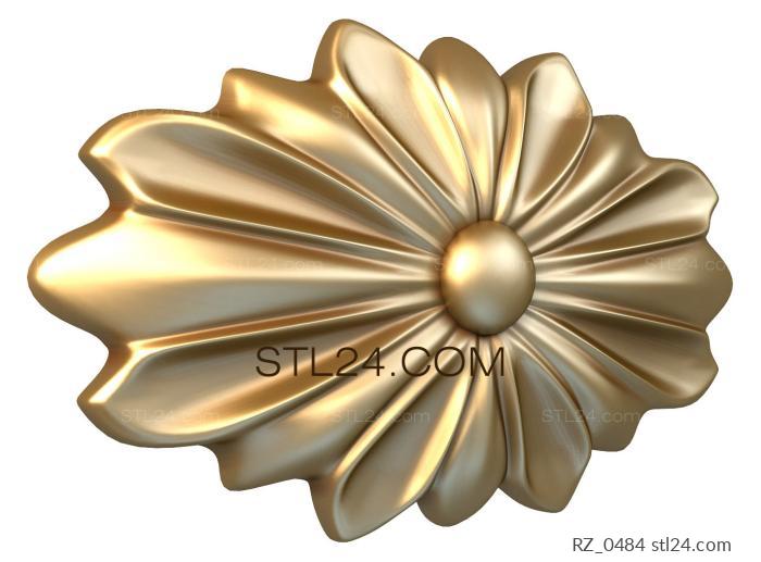 Rozette (Oval with leaves, RZ_0484) 3D models for cnc