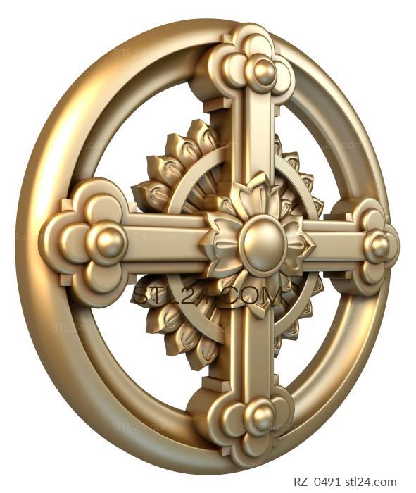 Rozette (Cross in the Torah, RZ_0491) 3D models for cnc