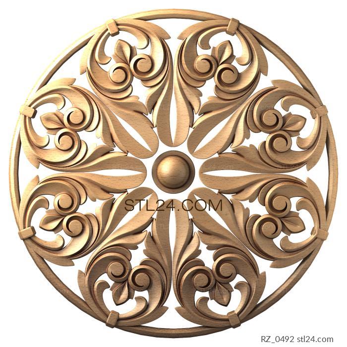 Rozette (Openwork napkin, RZ_0492) 3D models for cnc