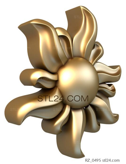 Rozette (Merry sun, RZ_0495) 3D models for cnc
