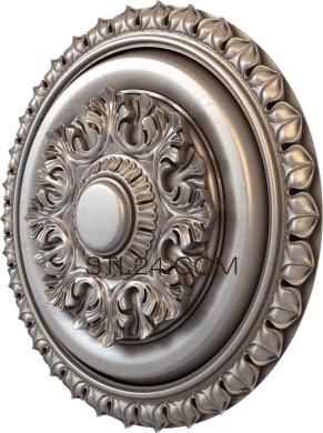 Rozette (Rococo with carved edge, RZ_0498-9) 3D models for cnc