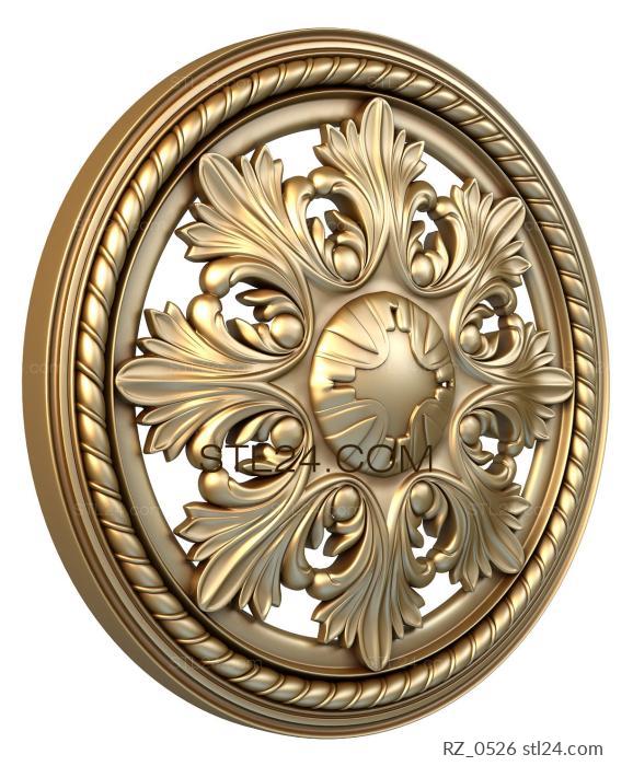 Rozette (Acanthus proreznoy, RZ_0526) 3D models for cnc