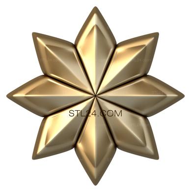 Rozette (Eight-pointed star, RZ_0531) 3D models for cnc