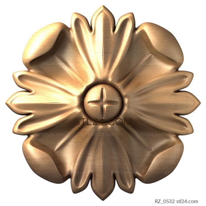 Rozette (Cornflower, RZ_0532) 3D models for cnc