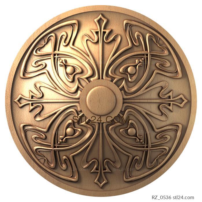 Rozette (Fine carving, RZ_0536) 3D models for cnc
