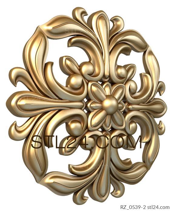 Rozette (Tetrahedral acanthus, RZ_0539-2) 3D models for cnc