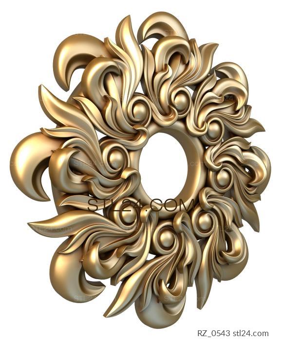 Rozette (Flames, RZ_0543) 3D models for cnc