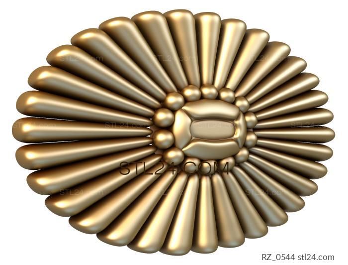 Rozette (Oval of petals, RZ_0544) 3D models for cnc